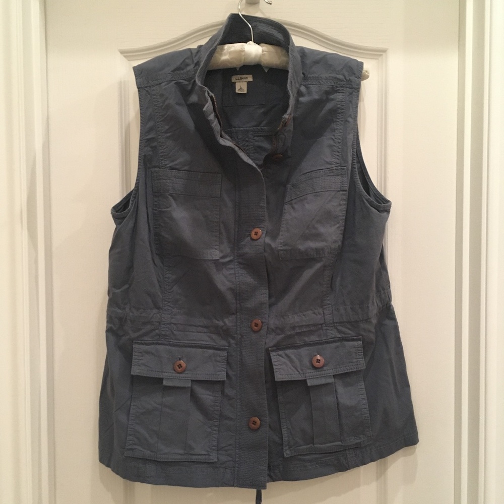 L.L. Bean Blue Pocket Utility Vest
